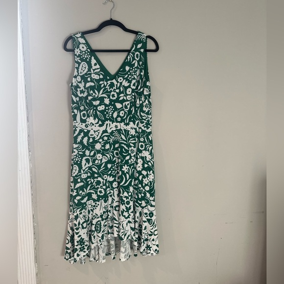 BODEN Green & White Eliza Midi Dress Sleeveless Tropical Floral sz 10P M0333 - Picture 4 of 12